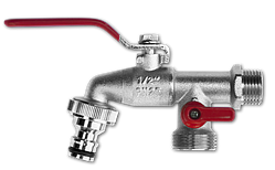 Кран шарової 1/2" латунний псевдонімований 
з додатковим виходом, GK0512