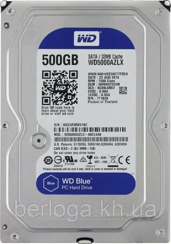 Жорсткий диск WD Blue 500 GB (WD5000AZLX)