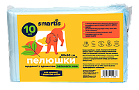 Пеленки ежедневные Smartis с ароматом зеленого чая 60*60см, 38г / 4г (10шт)