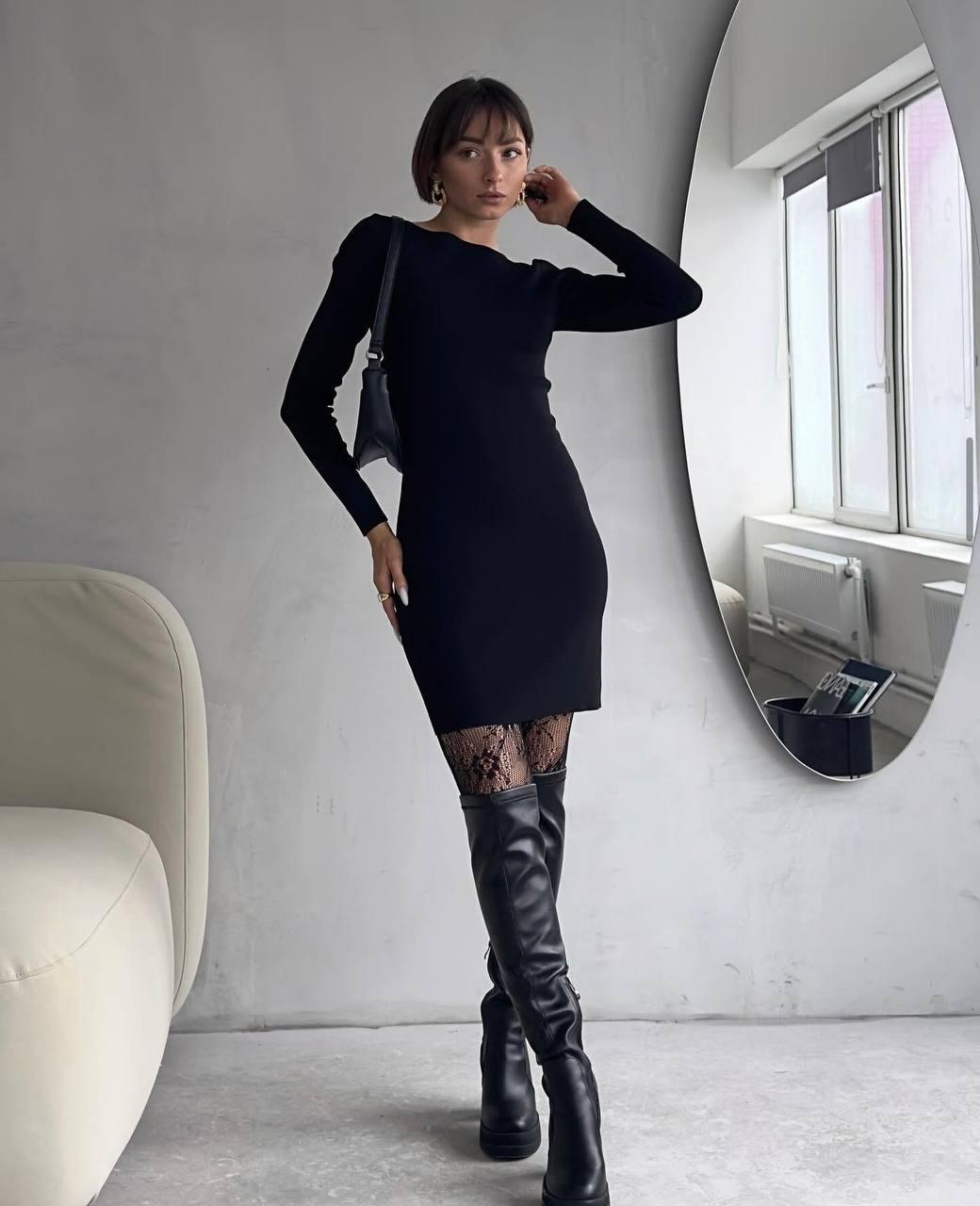 Чорне коротке плаття облягаюче (р. S-L) 6035515