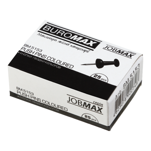 Кнопки цвяшки кольорові тура 25 шт Buromax BM.5153