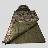 Спальный мешок зима Дубок стеганный, водонепроницаемый спальник одеяло с капюшоном и компрессионным мешком