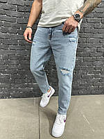 Мужские рваные джинсы 2y premium мом голубые