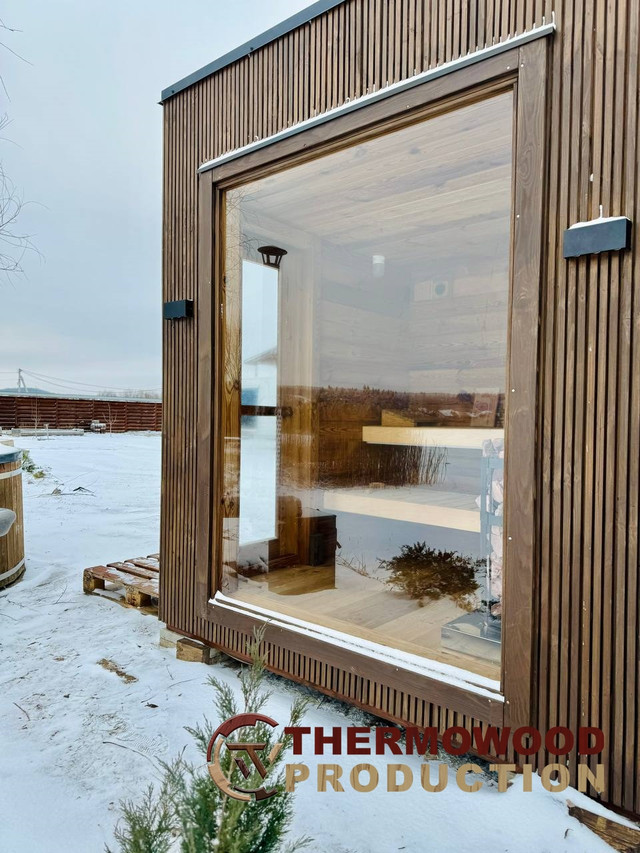 баня с панорамным окном фото