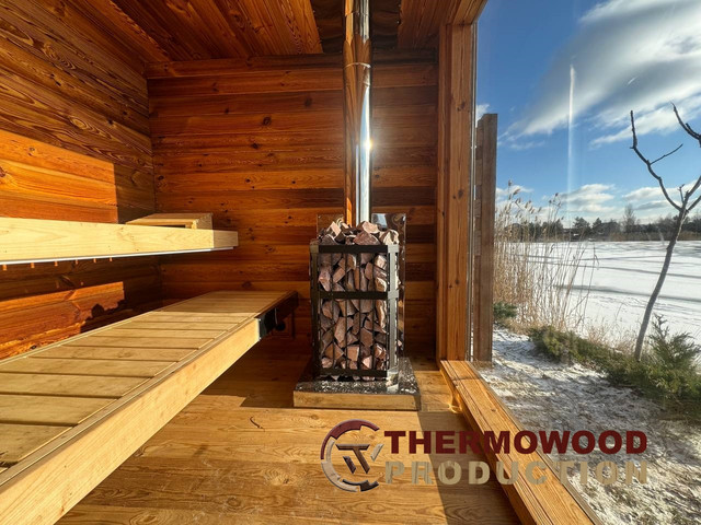 баня с панорамным окном фото