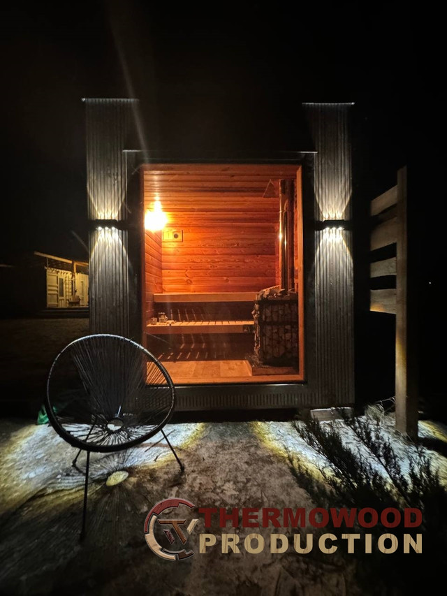 баня с панорамным окном фото