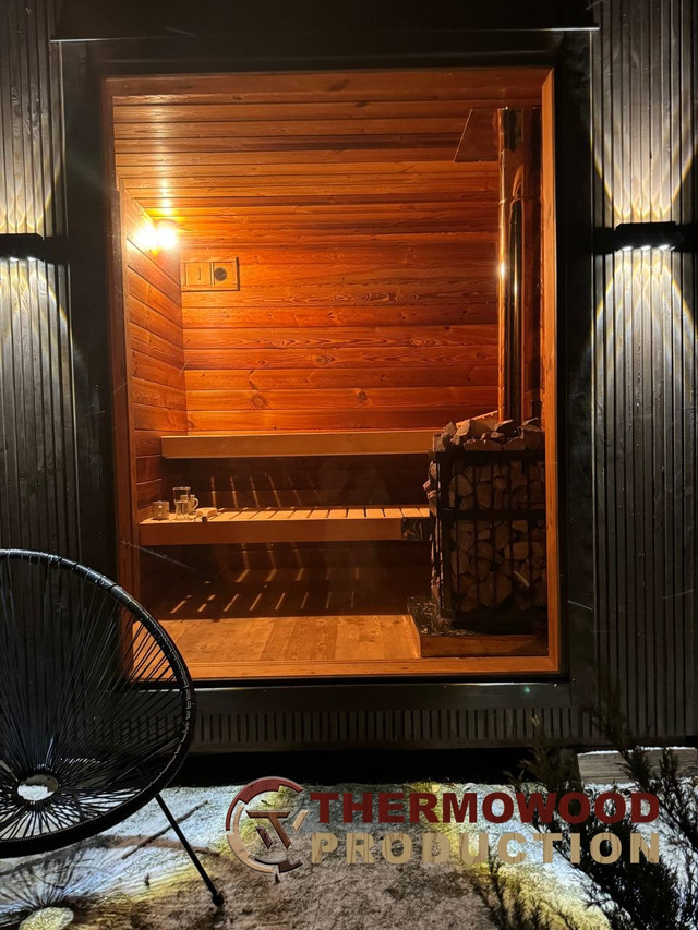 баня с панорамным окном фото