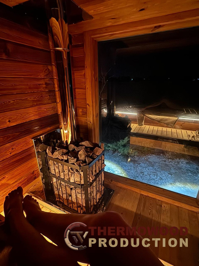 баня с панорамным окном фото