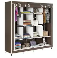 Складной тканевый шкаф Storage Wardrobe на 4 секции Коричневый