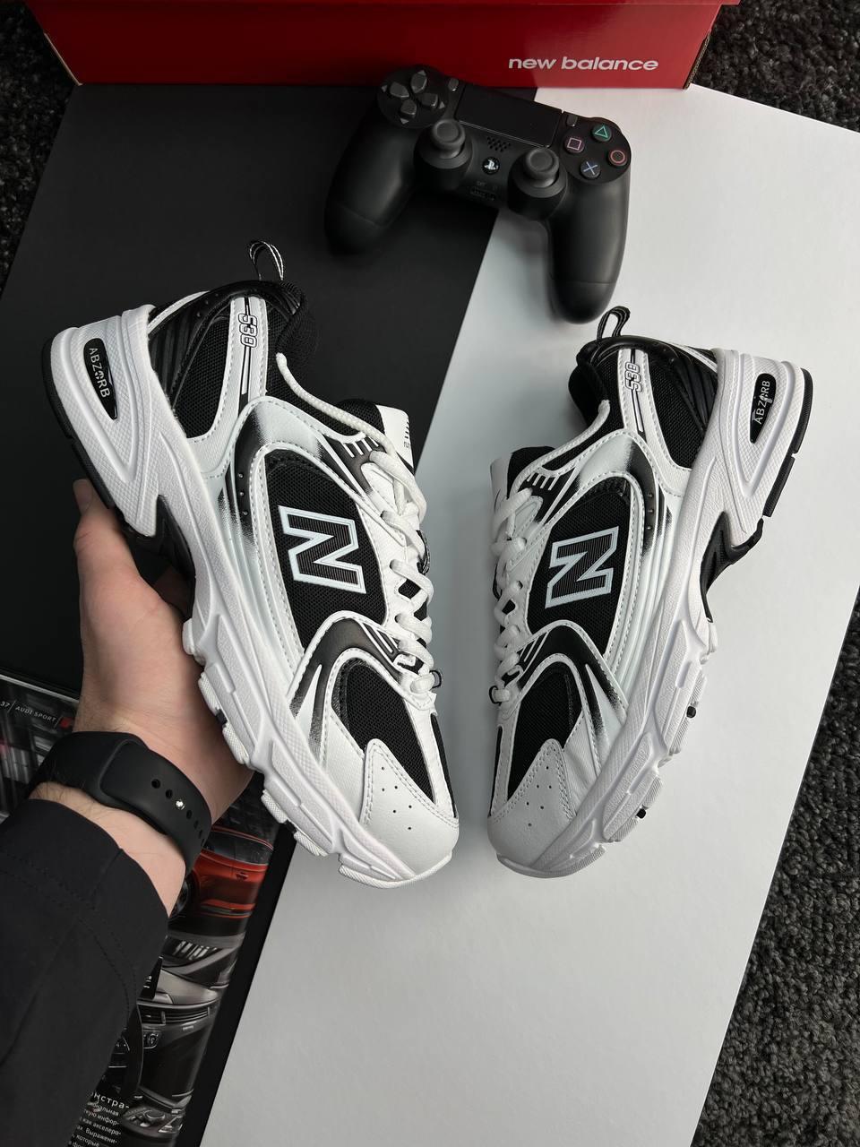 Чоловічі кросівки New Balance 530 Premium Basis White Black Нью Беланс 530 білі шкіра текстиль демісезон