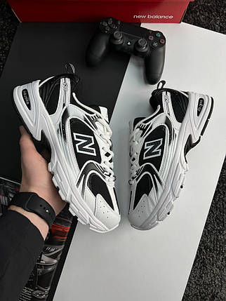 Чоловічі кросівки New Balance 530 Premium Basis White Black Нью Беланс 530 білі шкіра текстиль демісезон, фото 1