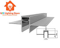 Белый профиль для создания световых линий на потолке ПСЛ-13 шириной 13 мм длинна 2500мм