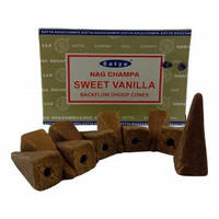 Конусы (Satya) Backflow Cones стелящийся дым 10 конусов в упаковке Sweet Vanilla (Сладкая Ваниль)