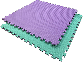 Покриття для дитячої кімнати 1000х1000х20мм мат татамі ластівчин хвіст, даянги, EVA фіолетовий/бірюзовий