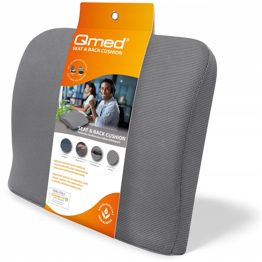Ортопедична бамбукова подушка для крісла автомобіля Qmed SEAT & BACK