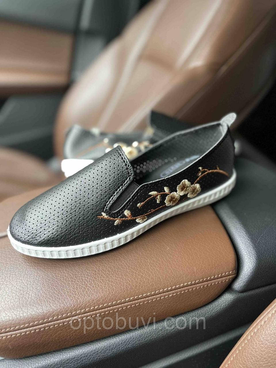 Мокасини жіночі SV з вишивкою