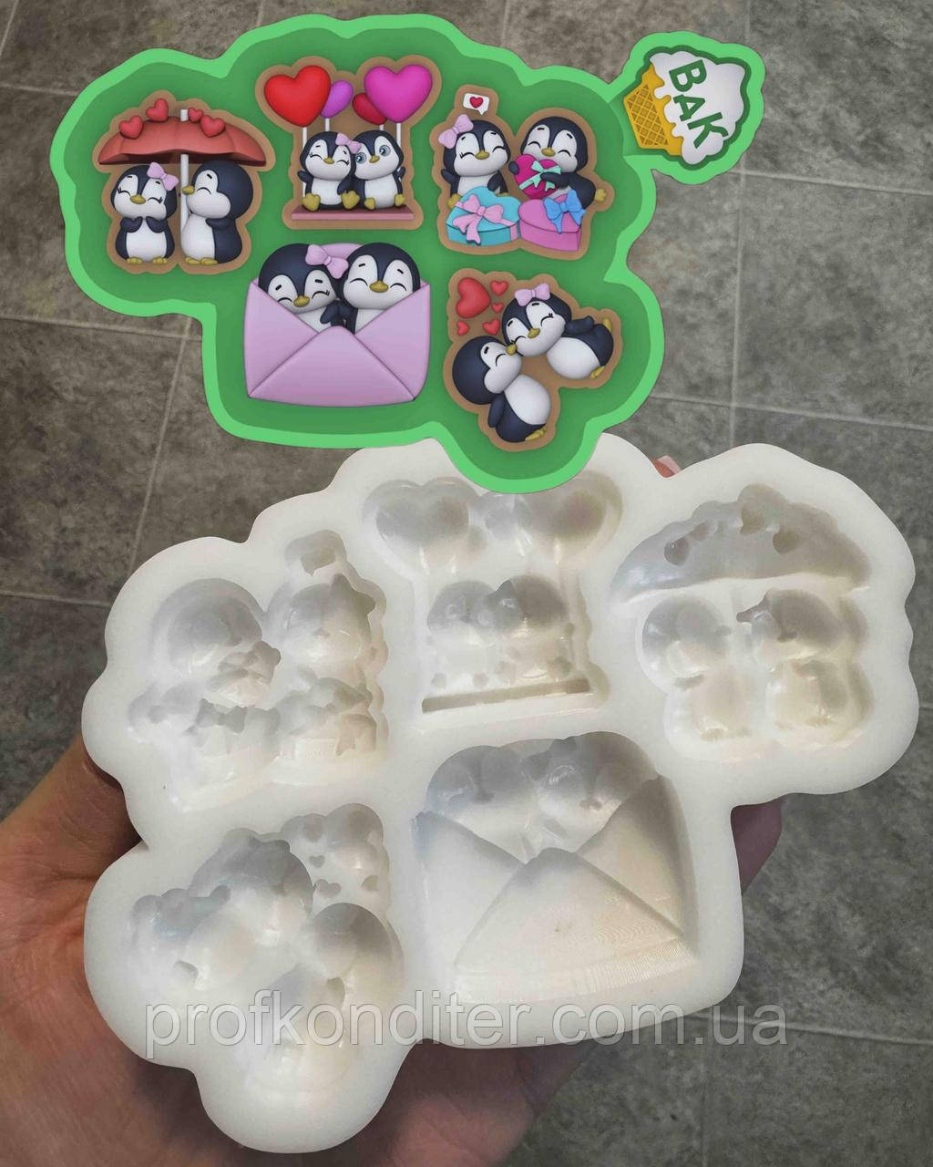 Ексклюзив! Силіконовий молд для шоколаду та ін "Цукерки-пінгвінчики", фото 1