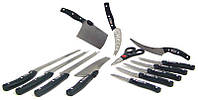 Комплект ножей для всех типов резки с лазерной заточкой лезвий и эргономичной ручкой 13 шт, Ножи для кухни hop