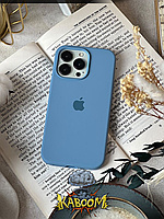 Чехол с закрытым низом на Айфон 13 Про Голубой / Silicone Case для iPhone 13 Pro Sky blue