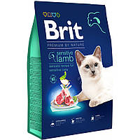 Сухой корм для взрослых кошек с чувствительным пищеварением Brit Premium Cat Sensitive Lamb 8 кг