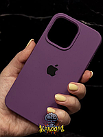 Чохол із закритим низом на Айфон 13 Про Бордовий / Silicone Case для iPhone 13 Pro Plum