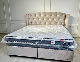 Ліжко біле двоспальне якісне з елітним матрацом 180х200, Віско, фото 3