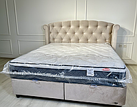 Ліжко біле двоспальне якісне з елітним матрацом 180х200 JOSS Віско