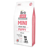 Беззерновой гипоаллергенный сухой корм для щенков миниатюрных пород Brit Care GF Mini Puppy Lamb 2 кг