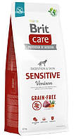 Беззерновой сухой корм для взрослых собак Brit Care Sensitive Venison картофель оленина 12 кг