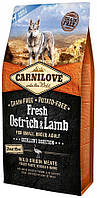 Сухой основной корм для собак мелких пород Carnilove Adult Small Breed Fresh Ostrich&Lamb 6 кг