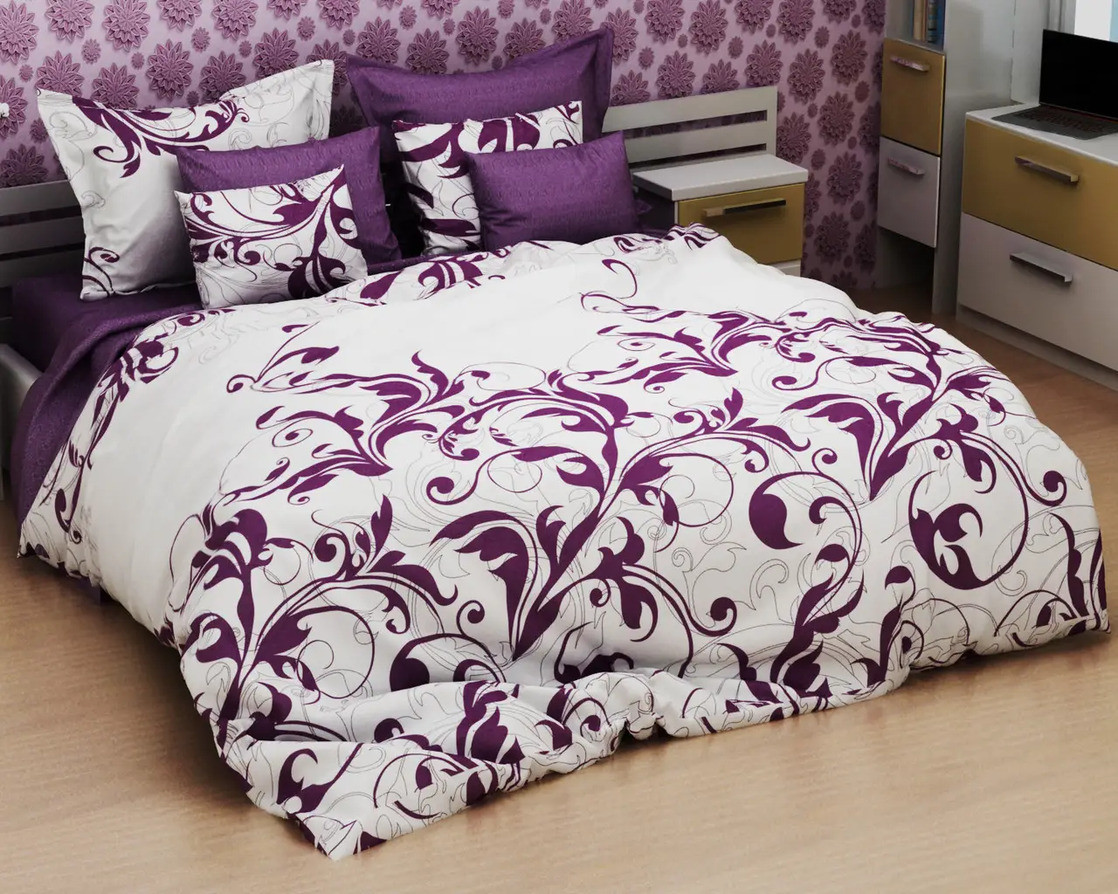 Постільний комплект двоспальний 180х220 Ранфорс на блискавці (22017) Молодіжна постільна білизна двоколірна, фото 1