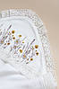 Трикотажний плед із куточком і мереживом на виписку, Хрещення Wild flowers Молочний MagBaby, фото 3