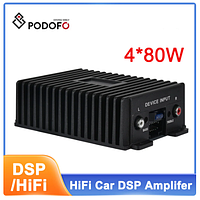 Автомобільний DSP-підсилювач звуку для Android магнітоли 4 канали по 80 Вт Dsp Power Amplifier PODOFO RY-125AB