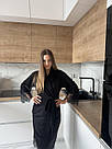 Халат велюровий жіночий довгий НАТУРАЛЬНА БАВОВНА з мереживом ЧОРНИЙ COSY V01B, фото 9