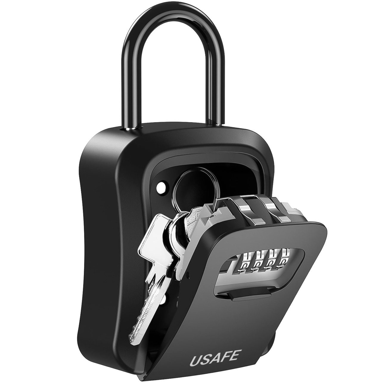 Подвесной металлический мини сейф для ключей uSafe KS-05, с крючком и паролем, Черный - фото 1 - id-p1498316599