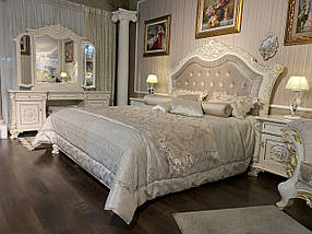 Розкішна біла із золотом спальня 180x200 JOSS Абігаль, фото 3