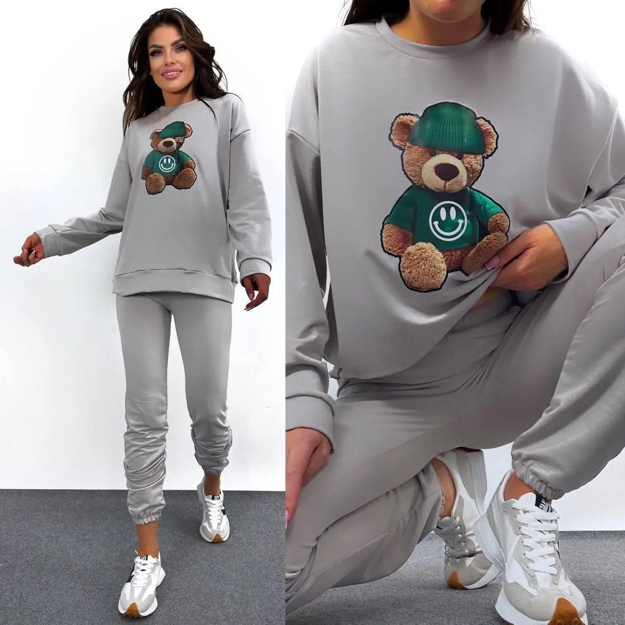 Теплий жіночий костюм з медведиком, фото 1