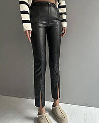 Жіночі шкіряні штани 577 (42-44, 44-46) (кольори: чорний) СП