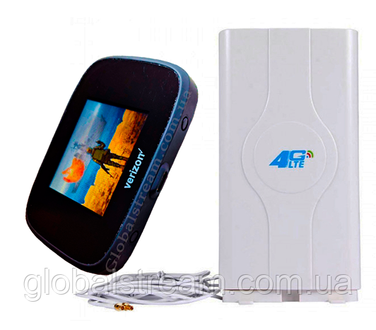 Комплект 4G+LTE+3G Novatel Verizon MiFi 7000 LTE Cat 9 до 450 мб/с з антеною MIMO 2×9dbi (KS,VD,Life), фото 1