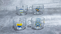 Чашка для чая прозрачная стеклянная "с Украинской Символикой" | 480мл