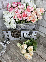 Чайная роза, декоративный букет для дома, искусственные цветы для интерьера 30см