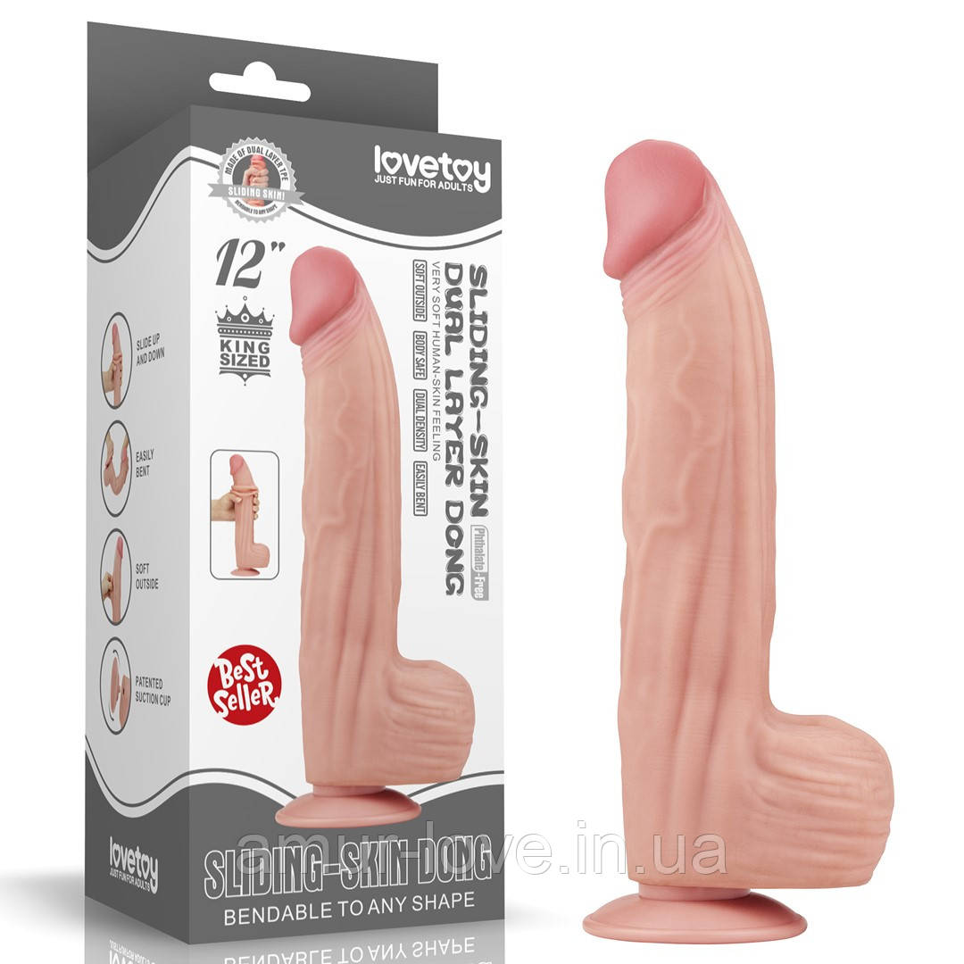 Фалоїмітатор 12" King Sized Sliding Skin Dual Layer Dong