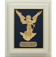 Ключница настенная деревянная с позолоченным изображением "Ангел Хранитель"