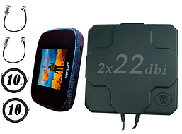 Повний комплект для 4G/LTE/3G c Novatel Verizon MiFi 7000 LTE Cat 9 до 450 мб/с і Антена MIMO 2×22dbi (44дб)