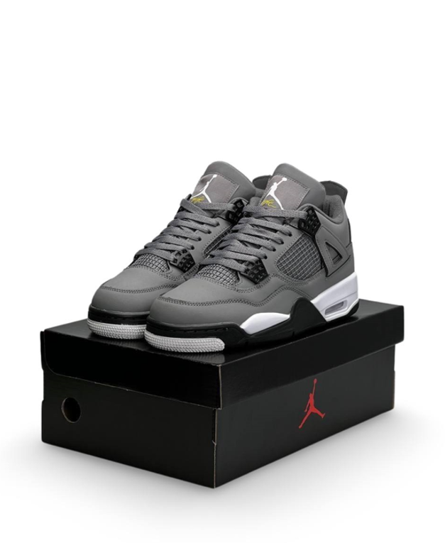 Кросівки чоловічі Nike Air Jordan 4 Retro Grey Взуття Найк Джордан Ретро IV сірі нубук
