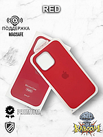 Оригинальный чехол с МагСейф на Айфон 13 Про Красный / Original Silicone Case iPhone 13 Pro Red