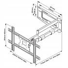 Кронштейн настінний NB SP2 для телевізорів 40″- 80", похило-поворотний, настінний, фото 6