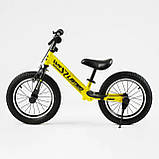 Біговел дитячий 14 дюймів Corso Lambo LB-14704 Жовтий, з ручним гальмом, надувними колесами, велобіг дитячий, фото 3