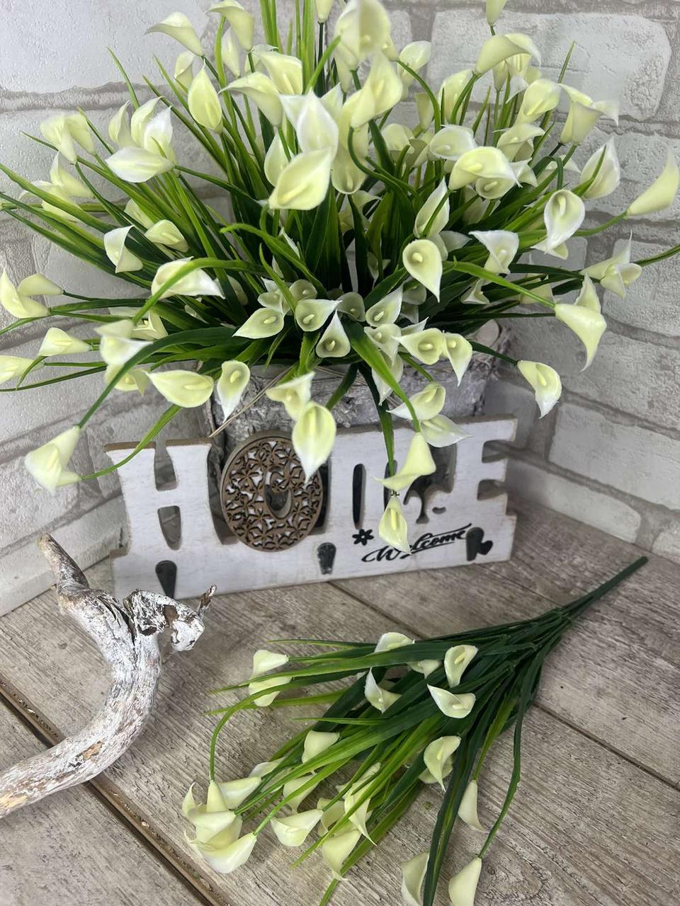 Букет білих кал, пластик, 42 см, фото 1