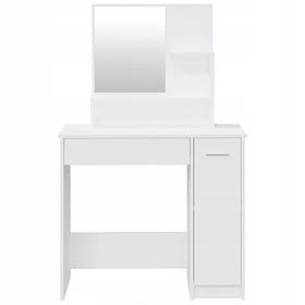 Туалетний столик із дзеркалом VidaXL білий 86 x 136 x 35 см